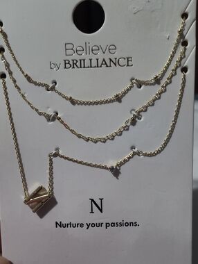 Believe by BRILLIANCE Gold Layered 'N' Initial Necklace